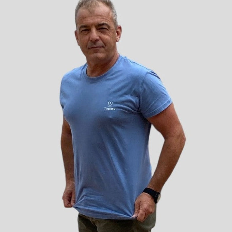 Camiseta de algodón azul pastel - T'estimu