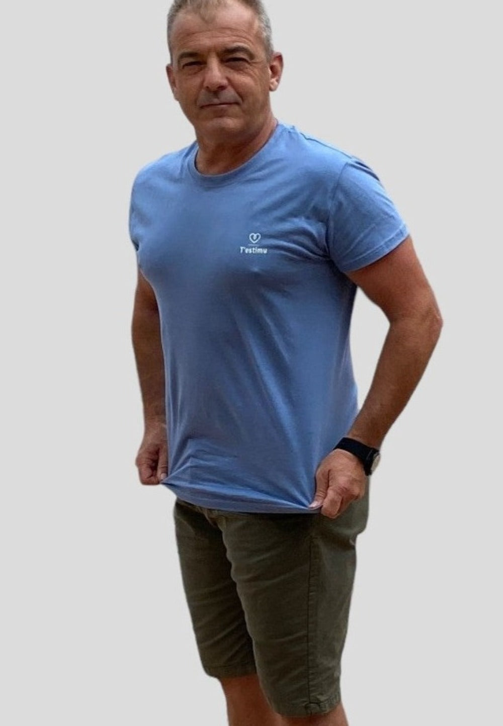 Camiseta de algodón azul pastel - T'estimu