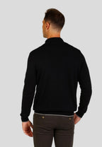 Jersey de hombre de media cremallera color Negro