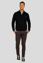 Jersey de hombre de media cremallera color Negro