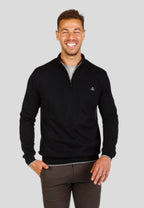 Jersey de hombre de media cremallera color Negro