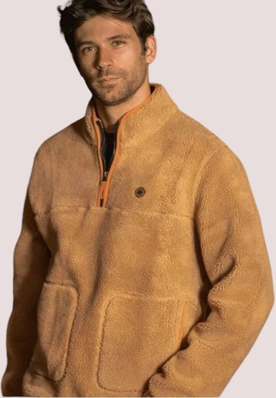 Sudadera Sherpa Forro Polar Camel en testimu.com de T'estimu Moda