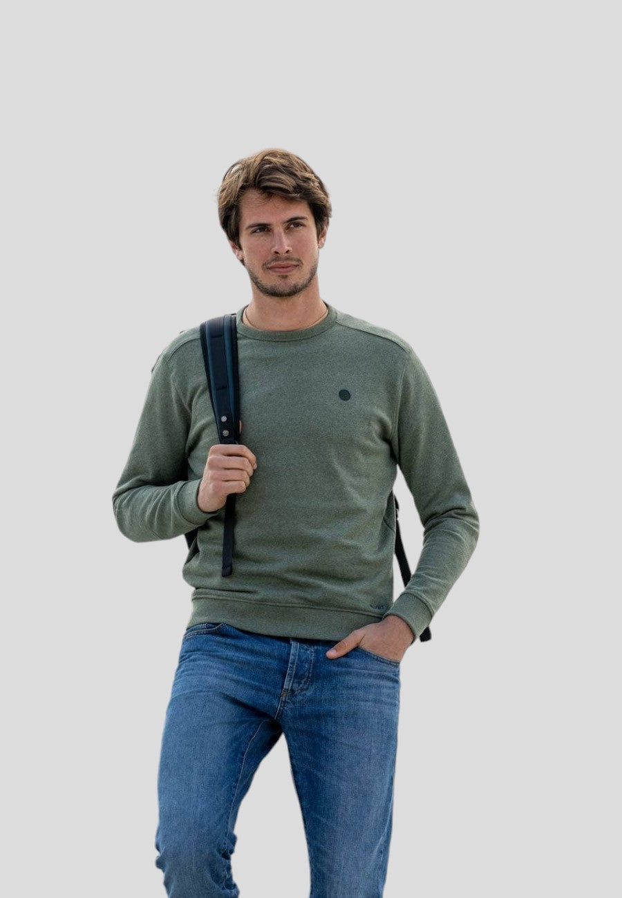 Sudadera caqui de algodón orgánico en testimu.com de T'estimu Moda