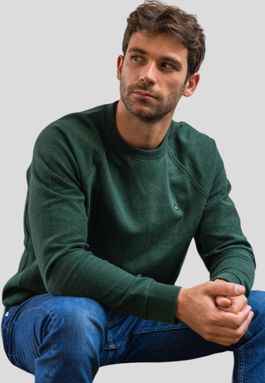Sudadera verde de algodón orgánico en testimu.com de T'estimu Moda
