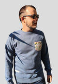 Sudadera con bolsillo azul cádiz en testimu.com de T'estimu Moda
