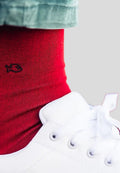 Calcetines para hombre de algodón peinado rojo