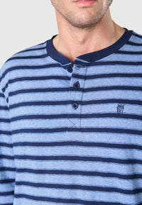 Pijama de hombre de rayas azul marino en tallas de la L a la XXL