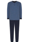 Pijama de hombre de rayas azul marino en tallas de la L a la XXL