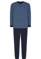 Pijama de hombre de rayas azul marino en tallas de la L a la XXL