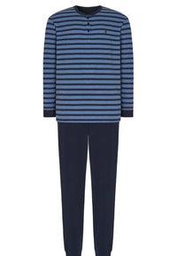 Pijama de hombre de rayas azul marino en tallas de la L a la XXL