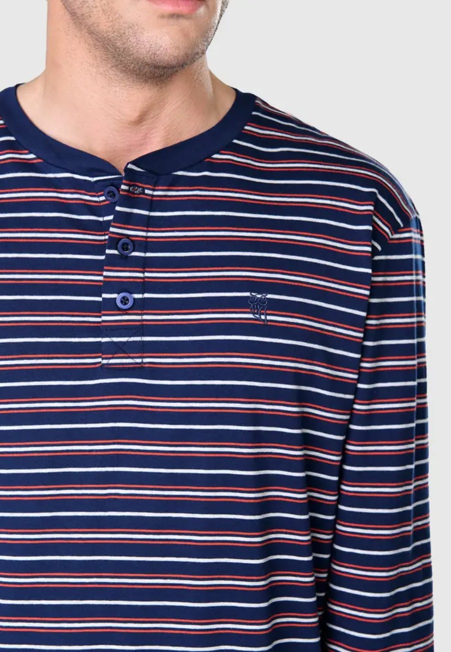 Pijama de hombre de rayas varias en tallas de la M a la XXL