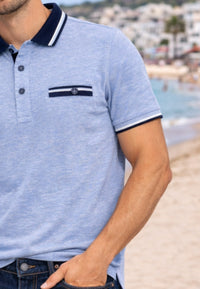 Polo piqué de hombre regular en color azul en testimu.com de T'estimu Moda