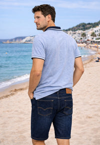 Polo piqué de hombre regular en color azul en testimu.com de T'estimu Moda