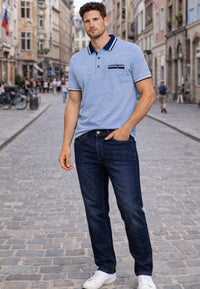 Polo piqué de hombre regular en color azul en testimu.com de T'estimu Moda
