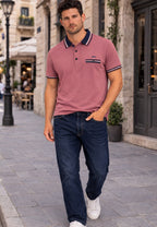 Polo piqué de hombre regular en color granate en testimu.com de T'estimu 