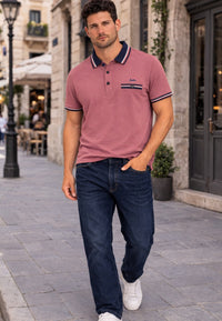 Polo piqué de hombre regular en color granate en testimu.com de T'estimu 