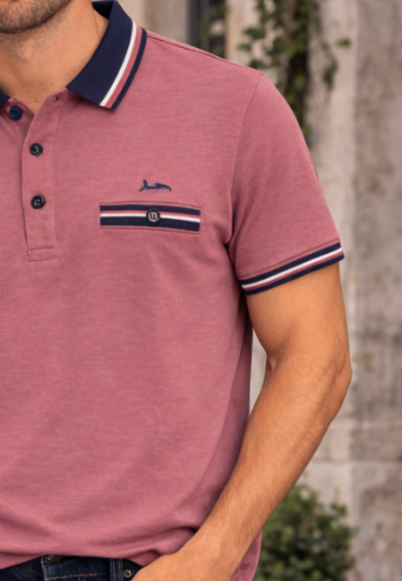 Polo piqué de hombre regular en color granate en testimu.com de T'estimu 