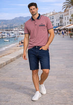 Polo piqué de hombre regular en color granate en testimu.com de T'estimu 