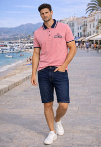 Polo piqué de hombre regular en color salmón en testimu.com de T'estimu moda