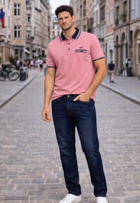 Polo piqué de hombre regular en color salmón en testimu.com de T'estimu moda