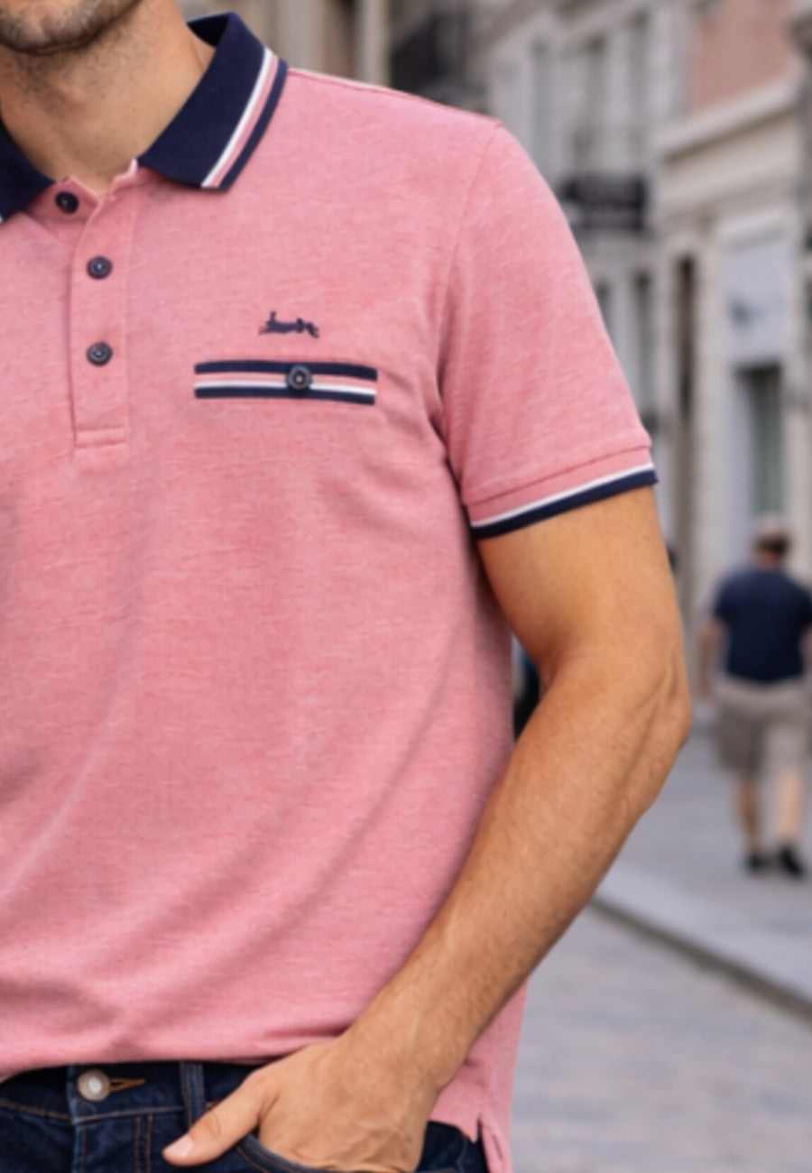 Polo piqué de hombre regular en color salmón en testimu.com de T'estimu moda