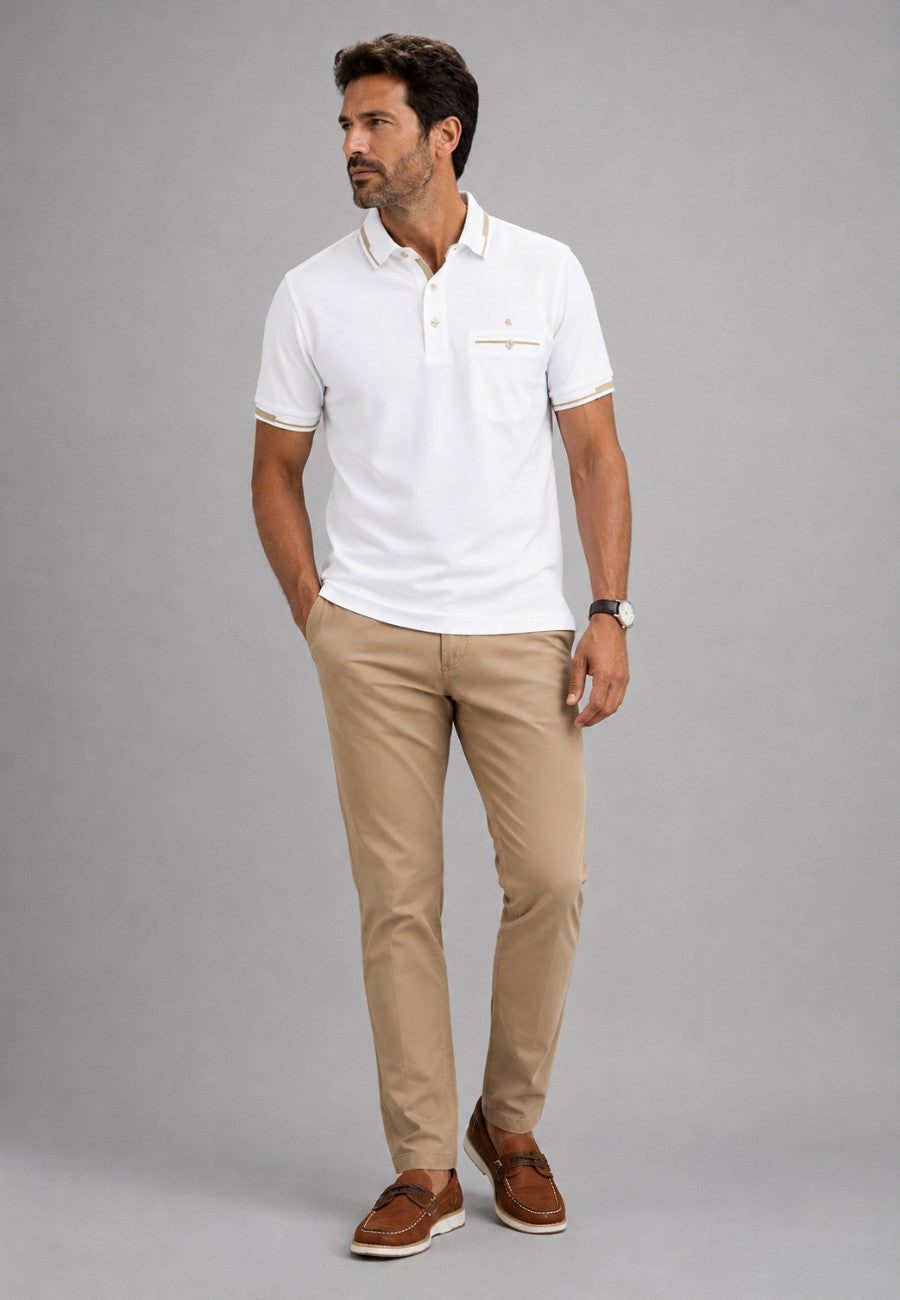Polo de hombre en color blanco aire, tallas de la M a la 3XL