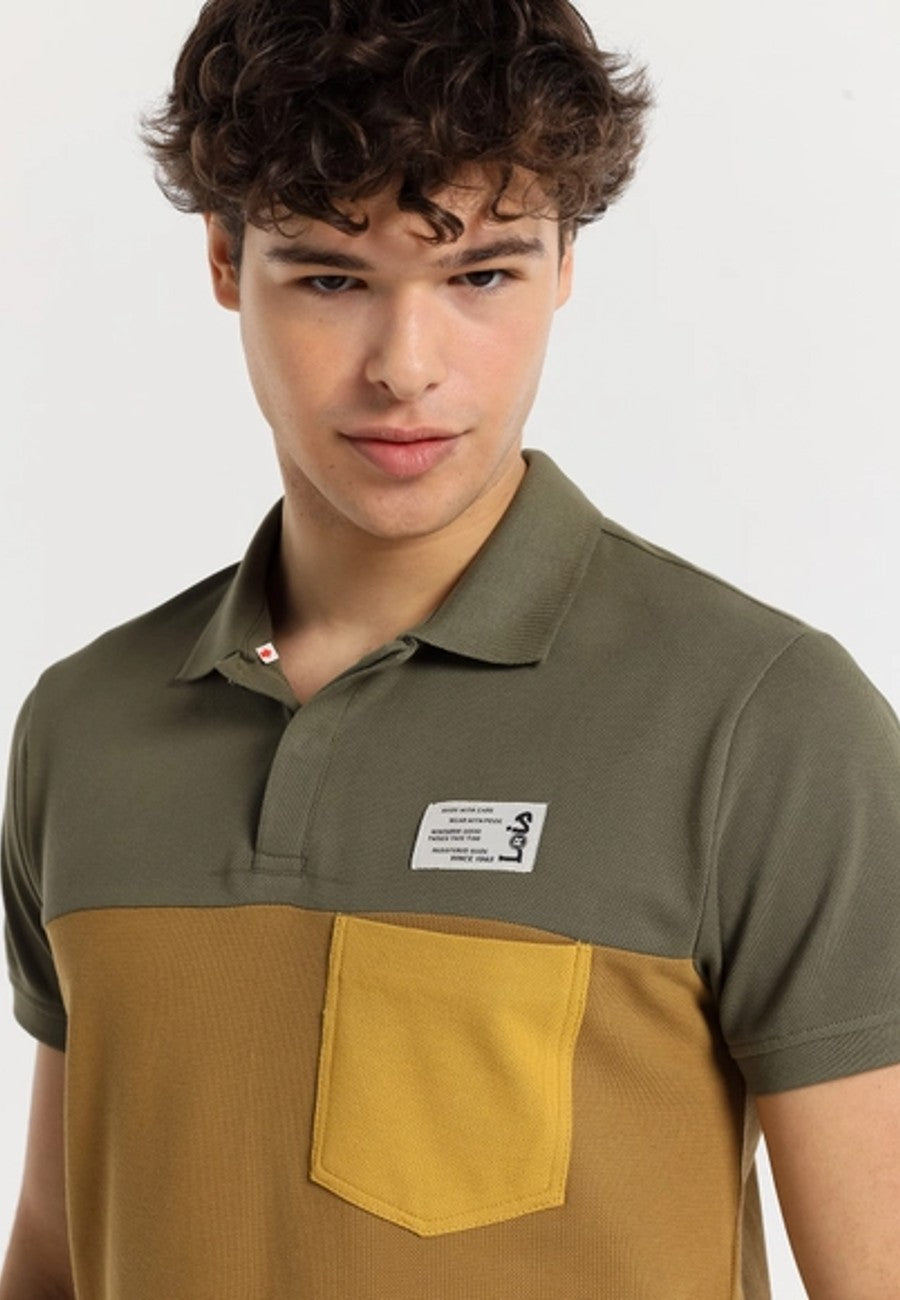 Polo LOIS de hombre con bolsillo marrón