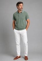 Polo de hombre en verde botella tallas de la M a la 4XL