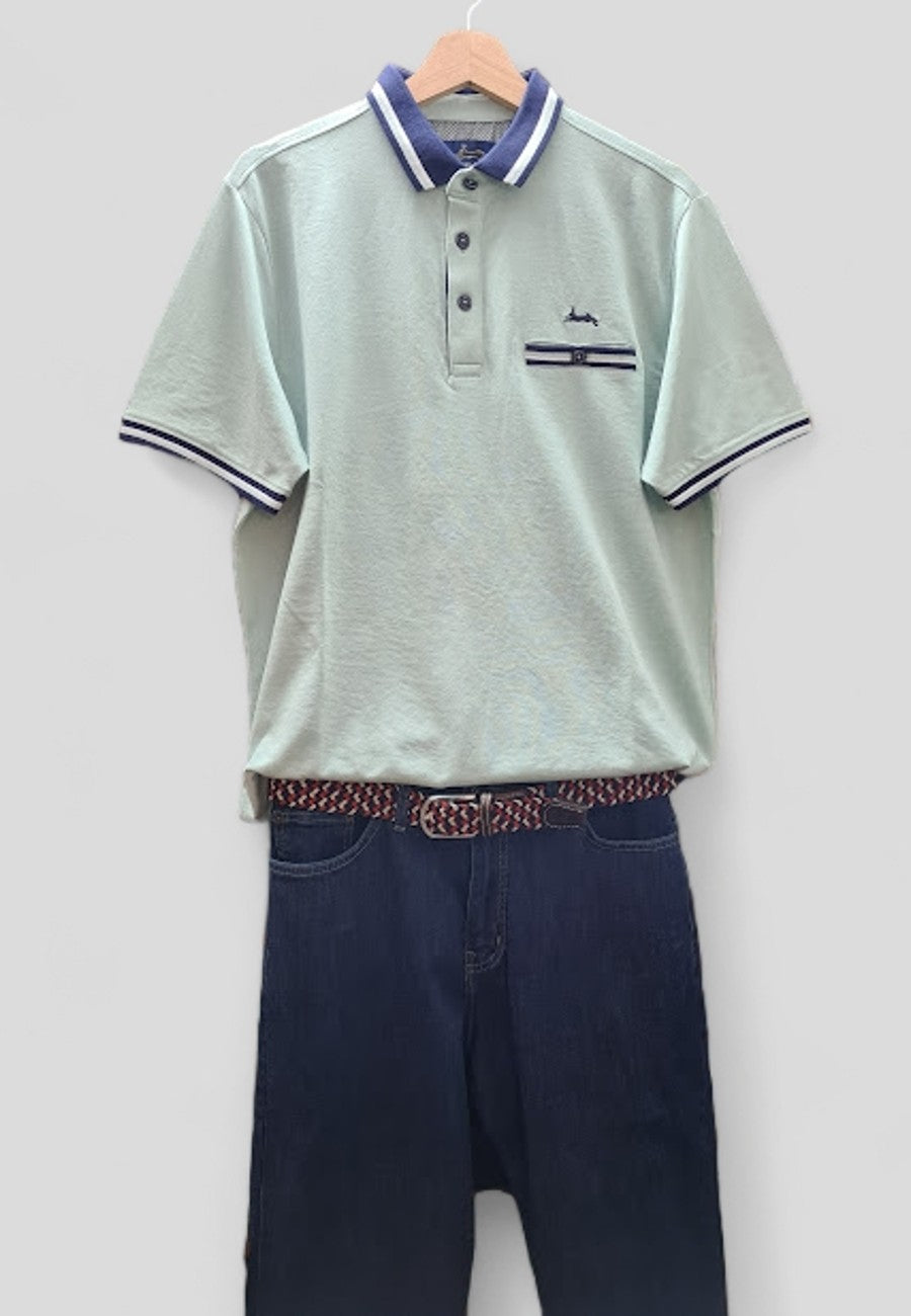 Polo piqué de hombre regular en color verde en testimu.com de T'estimu Moda