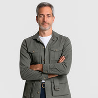 Sahariana con cinturón de hombre Kaki