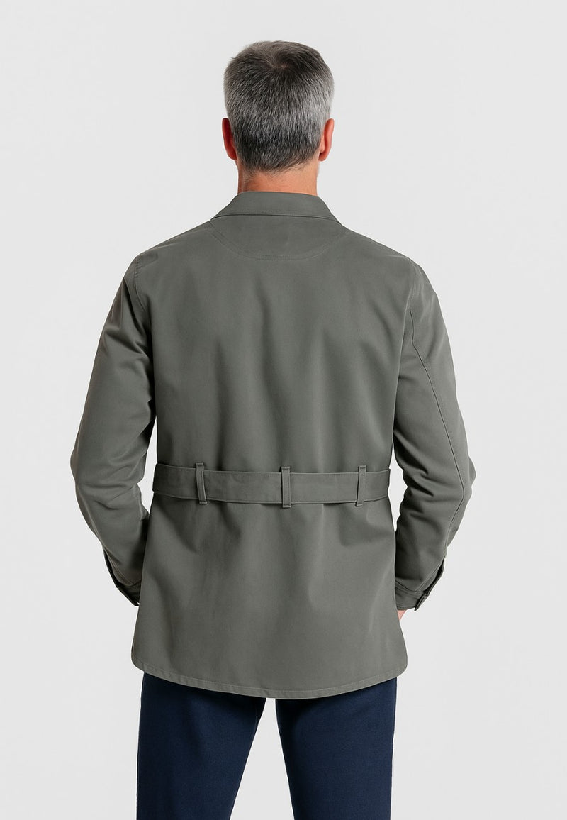 Sahariana con cinturón de hombre Kaki