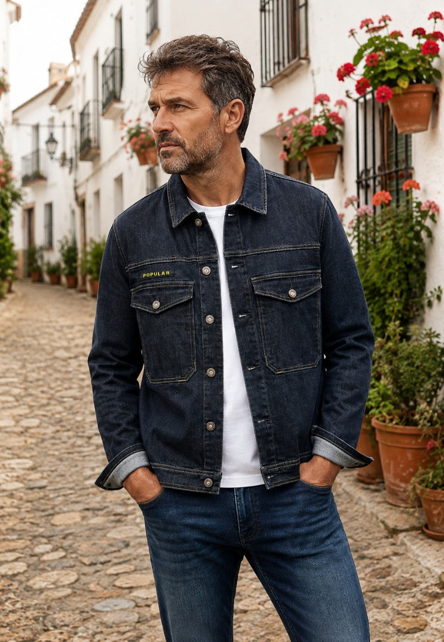 Chaqueta Sobre camisa vaquera negra