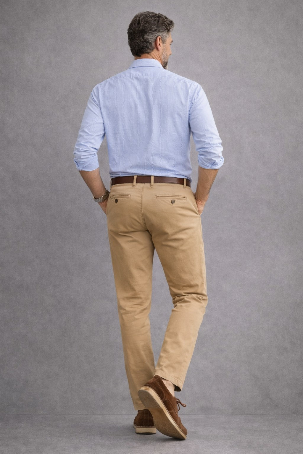 Pantalones chinos de verano color tostado Sport 322 (Tiro alto)