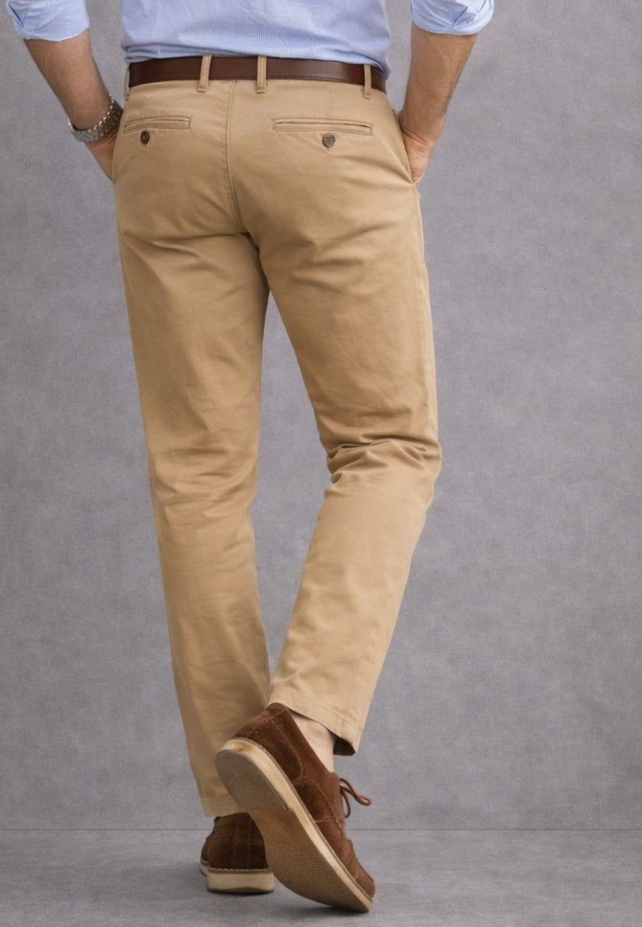 Pantalones chinos de verano color tostado Sport 322 (Tiro alto)