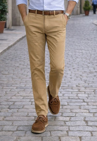 Pantalones chinos de verano color tostado Sport 322 (Tiro alto)