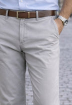 Pantalones chinos de verano Gris Sport 322 (Tiro alto)