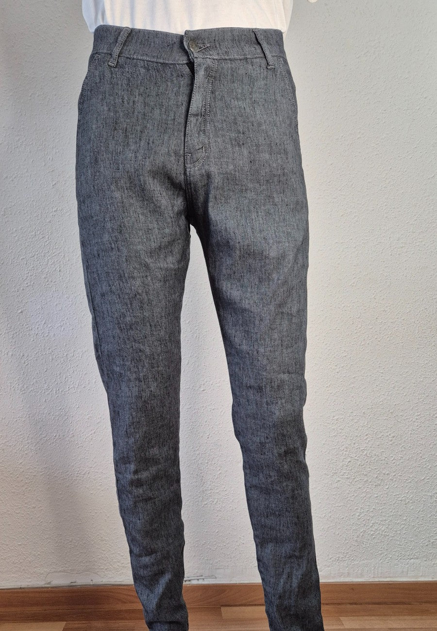 Pantalón diseño tejano con bolsillo francés de lino - LINUX