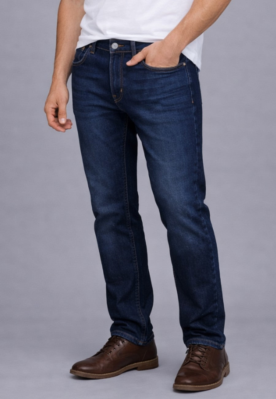 Pantalón tejano de tiro alto con efecto desgastado T'estimu 117  - Azul oscuro