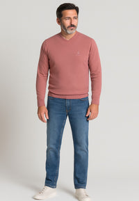 Pantalón tejano de tiro alto con efecto desgastado T'estimu 117