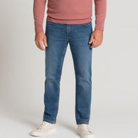 Pantalón tejano de tiro alto con efecto desgastado T'estimu 117