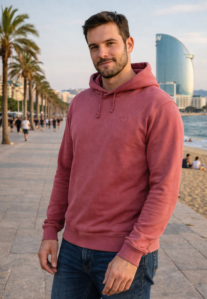 Sudadera color rosa pastel de T'estimu moda.