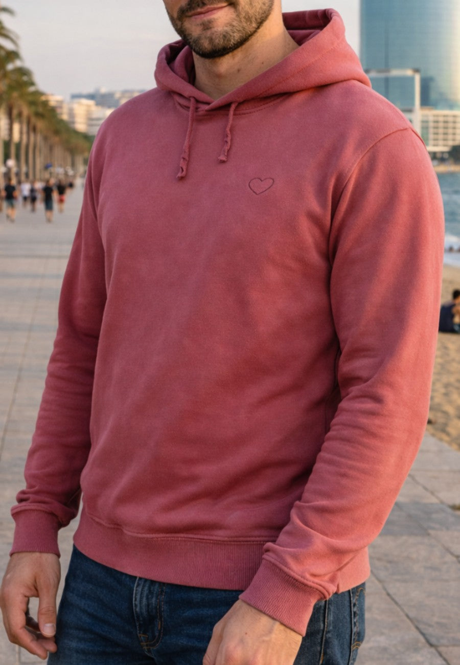 Sudadera color rosa pastel de T'estimu moda.