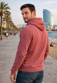 Sudadera color rosa pastel de T'estimu moda.