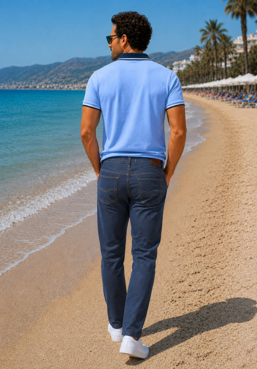 Pantalones tejanos de verano Senda (tiro alto y elásticos)