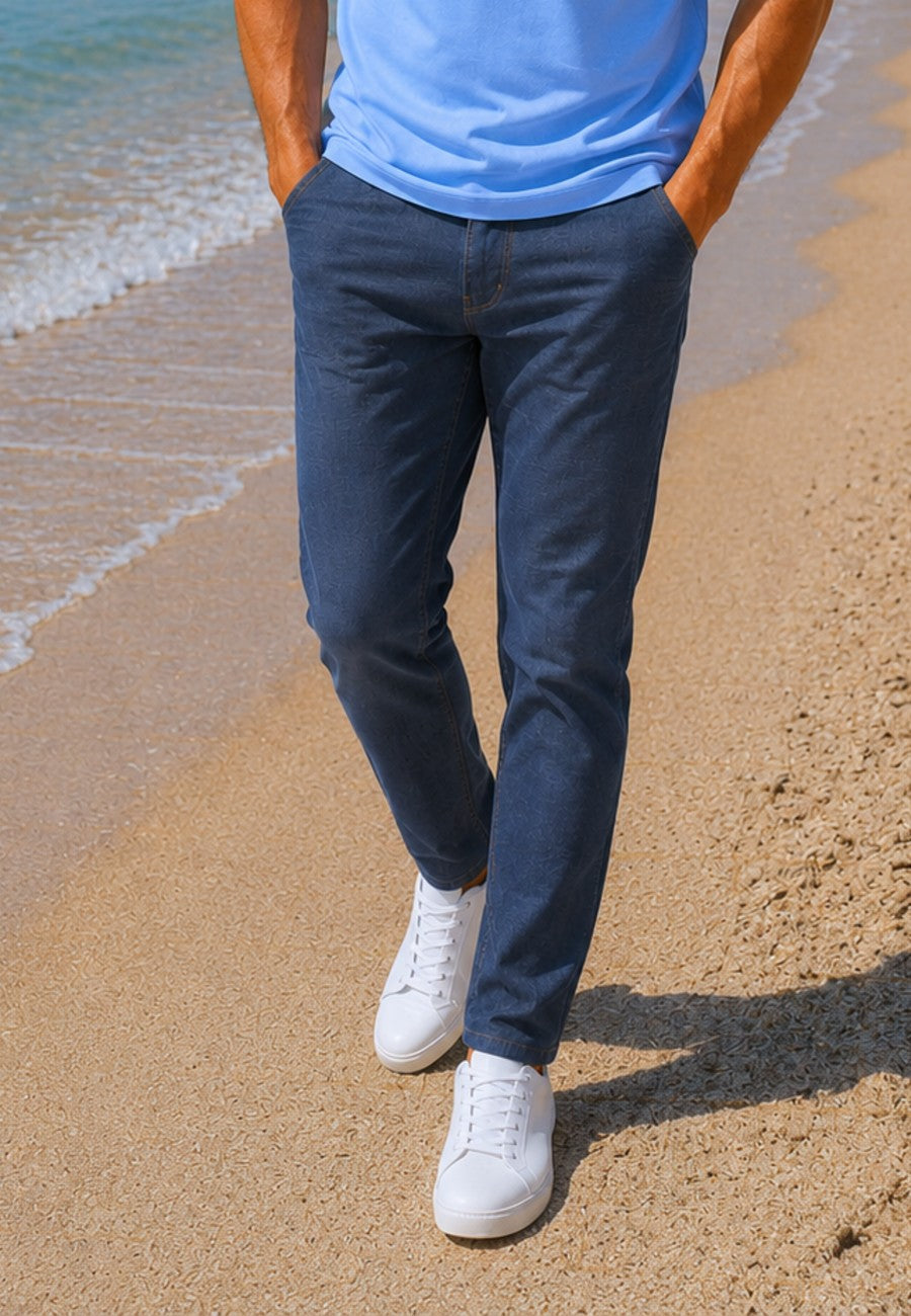 Pantalones tejanos de verano Senda (tiro alto y elásticos)