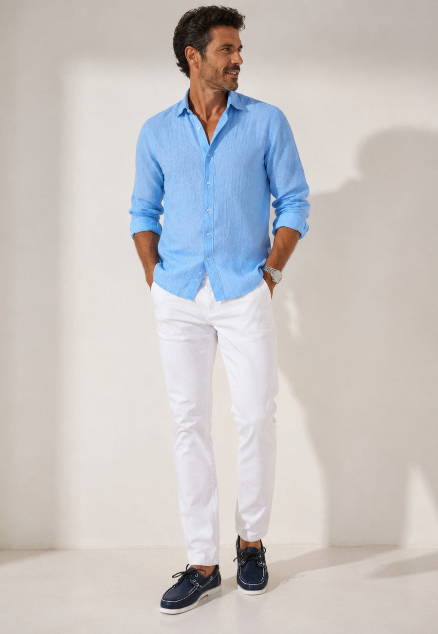 Pantalones tejanos finos de verano, porto color blanco