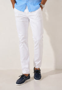 Pantalones tejanos finos de verano porto color blanco
