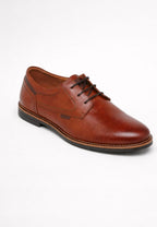 Zapato de hombre con cordones en piel color marrón