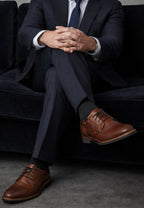Zapato de hombre con cordones en piel color marrón