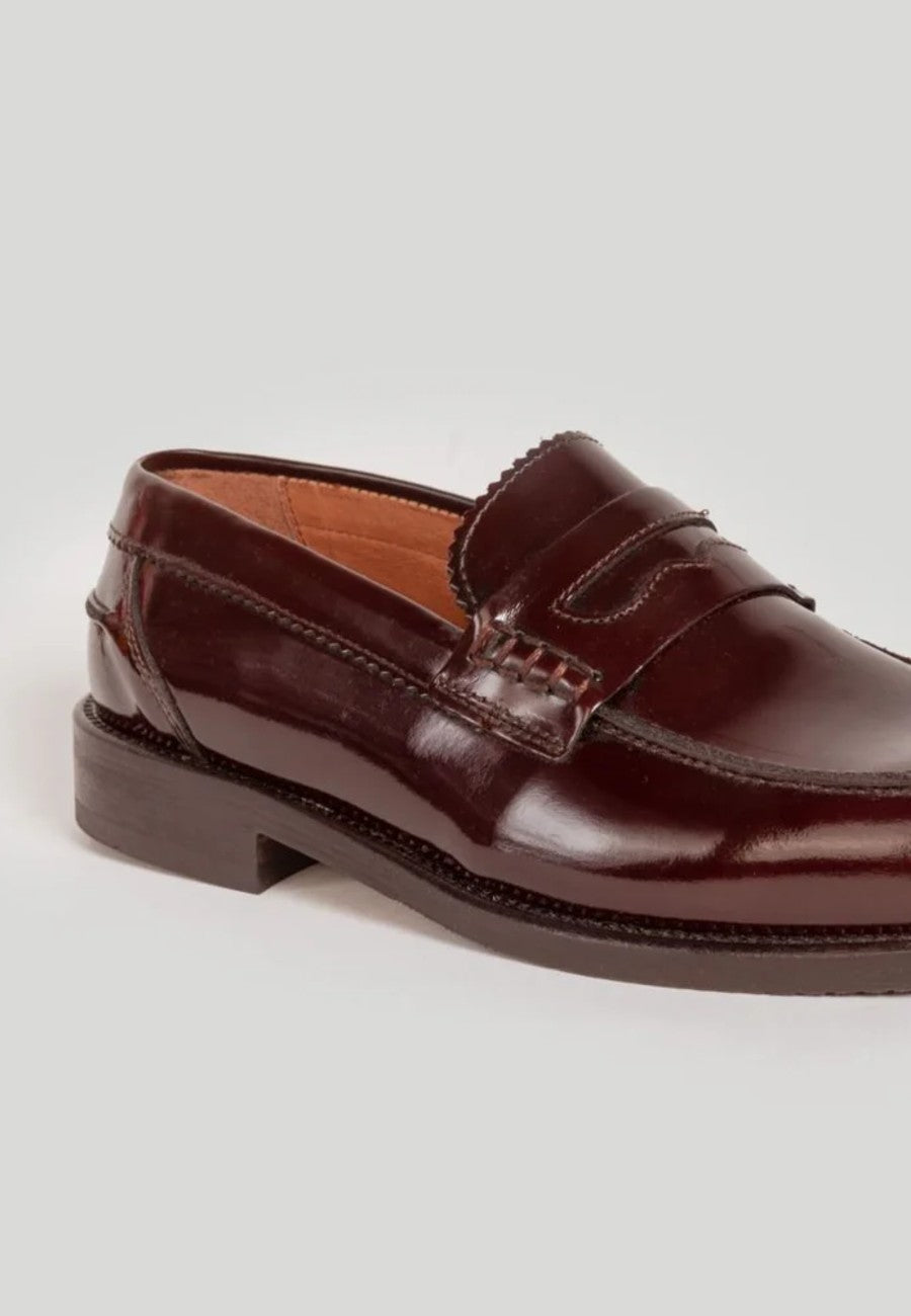 Zapatos Castellanos de piel burdeos para hombre